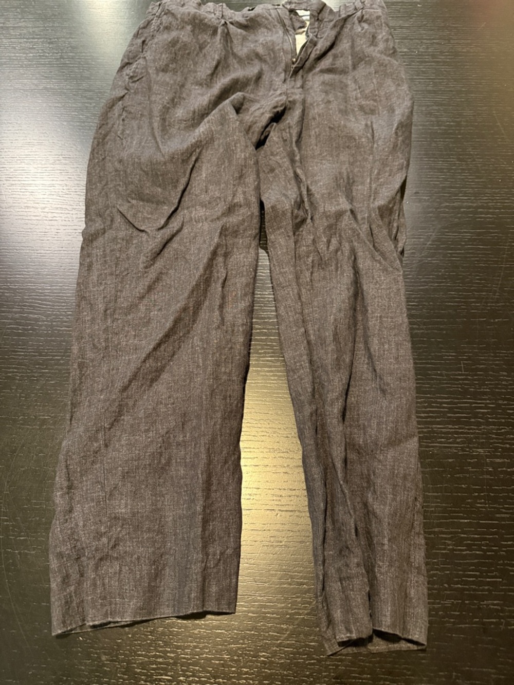 Pal Zileri Men's Dark Gray / Black Linen Chinos